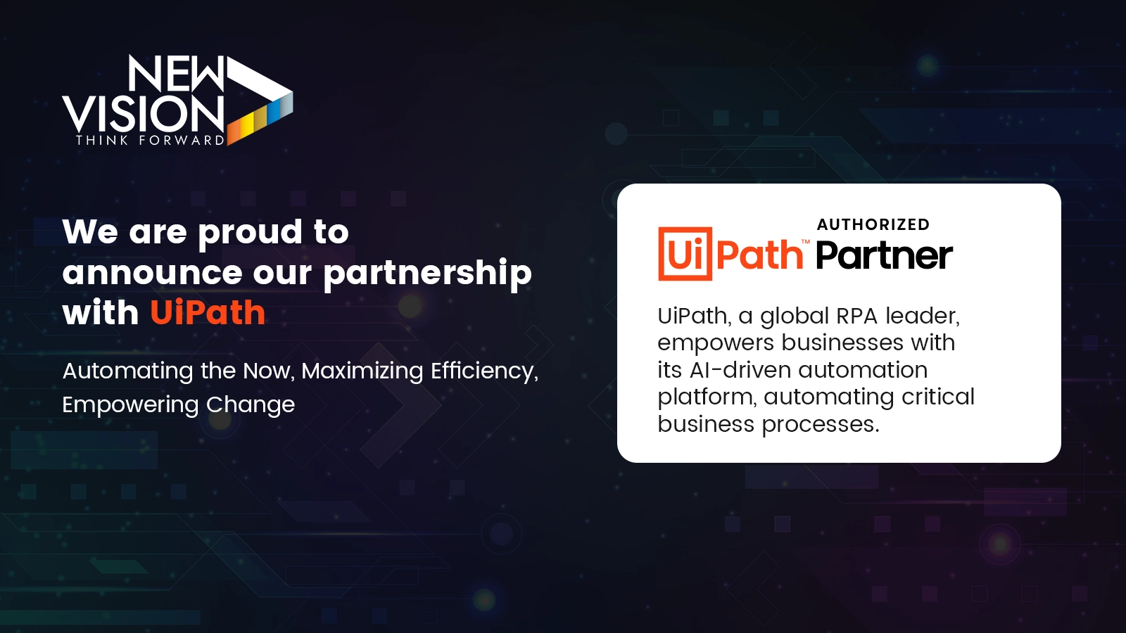 NewVision Partners with UiPath to Accelerate