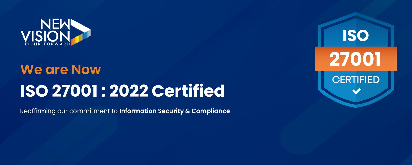 NewVision Software ISO 27001: 2022 Certified